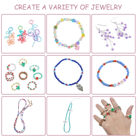 3mm Rainbow Glass Seed Beads Jewelry Making Collection Multi Grid Glass Round Beads With Letters Charms For Handicraft
