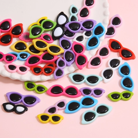 Mini Gafas de Sol de Acrílico Accesorios de Manualidades DIY Decoración de Cara de Muñeca Marco de Gafas Redondas para Peluches