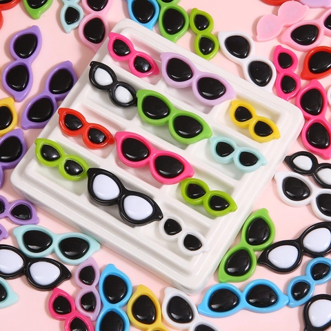 Mini Gafas de Sol de Acrílico Accesorios de Manualidades DIY Decoración de Cara de Muñeca Marco de Gafas Redondas para Peluches