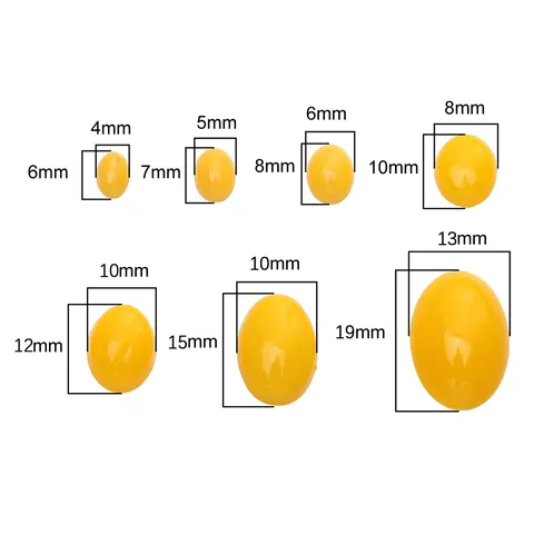 Acrylic Oval Flatback Doll Eyes Yellow Handmade Plush Toy Nose DIY Craft Material Multiple Sizes Decorative Accessories