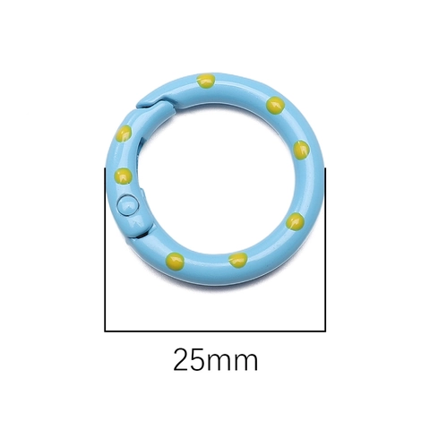 Anello a Molla in Lega a Pois Fibbia Aperta per Portachiavi Borsa Fai da Te Accessori Gioielli Gancio Rotondo in Smalto