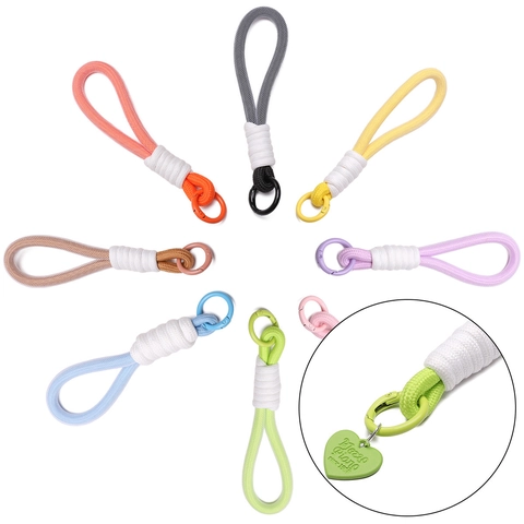 Braided Rope Lanyard Keychain For Keys Bag Charm DIY Jewelry Accessory Metal Ring Strap Holder Universal Fashion Pendant