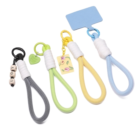 Braided Rope Lanyard Keychain For Keys Bag Charm DIY Jewelry Accessory Metal Ring Strap Holder Universal Fashion Pendant