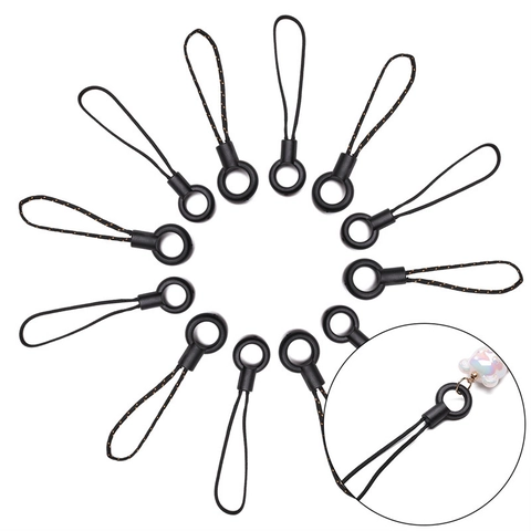 Cordón Trenzado de Nailon Negro Minimalista Con Conector de Anillo Acrílico para Cadena de Teléfono Llavero Bolsa Joyería Hecha a Mano Bricolaje