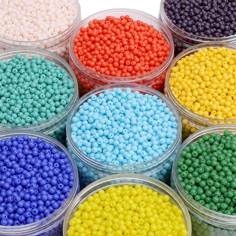 Cuentas de Vidrio de 4mm Cuentas Espaciadoras Redondas Sueltas Para la Fabricación de Joyas DIY Pulseras Collares Accesorios