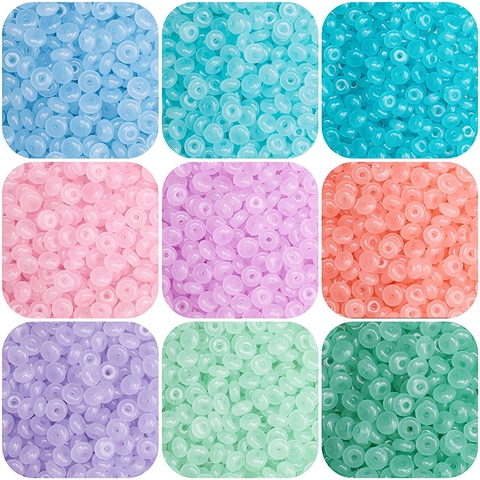 Glass Abacus Beads Flat Rondelle Loose Spacer Beads Macaroon Colors For DIY Necklace Bracelet Handmade Jewelry Making Accessories