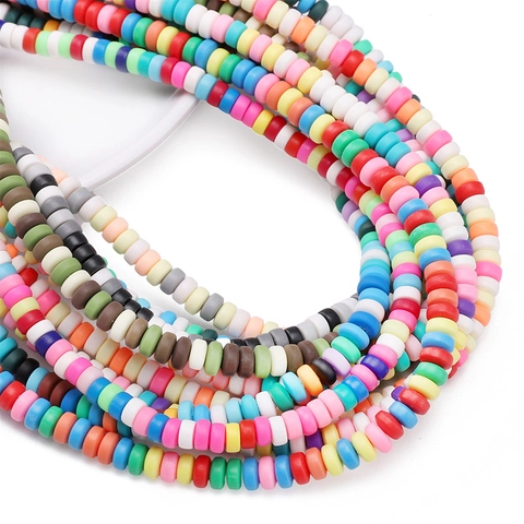 Colorful Polymer Clay Heishi Beads For DIY Jewelry Making Handmade Disc Spacer Beads For Bracelet Necklace Women Fashion Crafts
