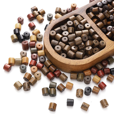 Natural Wood Barrel Beads Cylindrical Loose Spacer Beads For DIY Jewelry Making Bracelets Necklaces Handmade Crafts Accessories