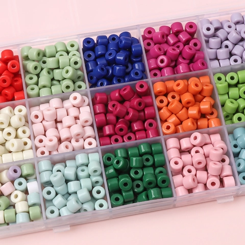 Acrylic Cylindrical Beads Macaron Colors DIY Jewelry Accessories Smooth Loose Beads For Bracelets Necklaces