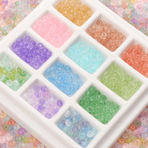 DIY Jewelry Making Glass Beads Mini Rondelle Spacer Beads For Mobile Phone Chain Bracelet Necklace Handmade Supplies Small Loose Beads