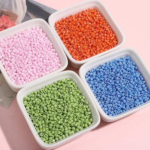 Colorful Oil Glazed Glass Seed Beads DIY Jewelry Making Round Loose Beads For Bracelet Necklace Handmade Crafting Accessories