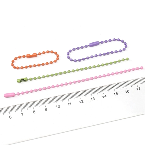 Colorful Painted Iron Ball Chain Beads Connector For DIY Keychain Jewelry Making Tag Accessories Mixed Color Round Bead Chain Finding