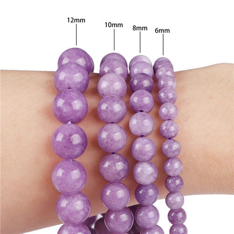 Natural Colored White Stone Round Loose Beads For DIY Jewelry Making Polished Semi Finished Spacer Beads For Bracelet Necklace