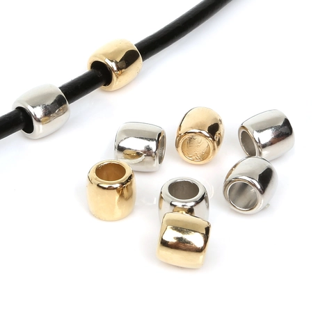 Electroplated Plastic CCB Large Hole Barrel Beads Loose Spacer Beads For DIY Bracelet Necklace Jewelry Making Parts