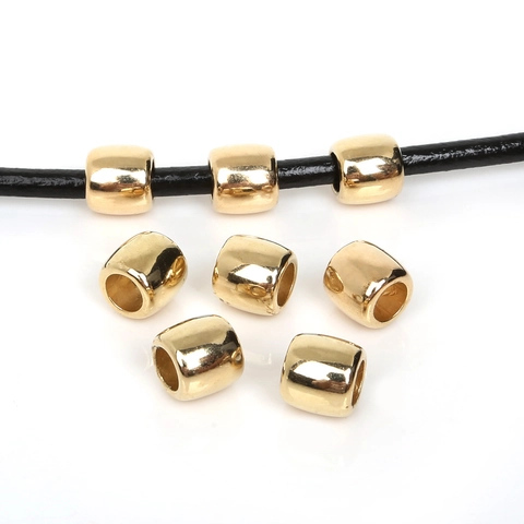 Electroplated Plastic CCB Large Hole Barrel Beads Loose Spacer Beads For DIY Bracelet Necklace Jewelry Making Parts
