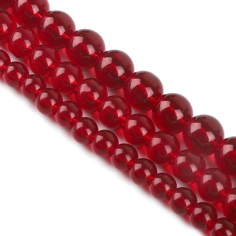 Round Dark Red Glass Beads Garnet Style Loose Spacer Beads For DIY Necklace Bracelet Earring Jewelry Making Crafts Accessories