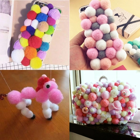 Bunte Weiche Filz Pompons Für DIY Bastelarbeiten Kreative Handgefertigte Materialien Kleidung Zubehör Weihnachtsfeier Dekorationen