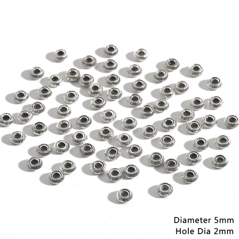 Antique Silver Alloy Spacer Beads Retro DIY Jewelry Making Findings For Necklace Bracelet Earrings Accessories Decorative Loose Beads