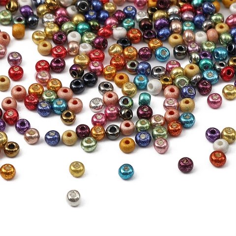 Mostacillas de Vidrio con Brillo Metálico Multicolor Cuentas Pequeñas Redondas para Creación de Joyas DIY Collar Pulsera Accesorios Materiales Manualidades