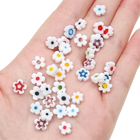 Millefiori Flower Lampwork Glass Beads Retro Colorful Loose Spacer Beads For DIY Jewelry Making Necklaces Bracelets