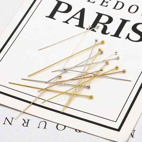 Electroplated Copper Ball Head Pins Jewelry Making Components For DIY Earrings Hairpins Accessory Gold Silver KC Gold White K