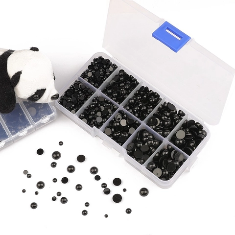 Schwarze Acryl Halbrund Sicherheitsaugen Für Spielzeugpuppen Herstellung DIY Tieraugen Bastelzubehör Mehrere Größen