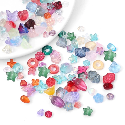 Gemengde Kleur Glas Lampwerk Kralen Voor DIY Sieraden Maken Antieke Stijl Vlinder Wolk Bloem Bloemblad Haarseld Armband Ketting Accessoires