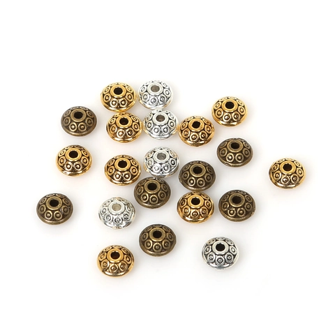 Perline Distanziatrici in Lega Vintage Motivo a Cerchi Concentrici di Girasole Perline Metalliche Piatte per Gioielli Fai da Te