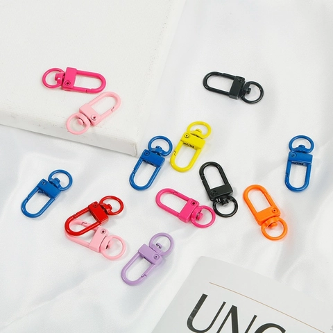 Swivel Lobster Clasp Alloy Snap Hook Candy Color Spray Paint Hook For DIY Jewelry Making Keychain Bag Accessories Decoration