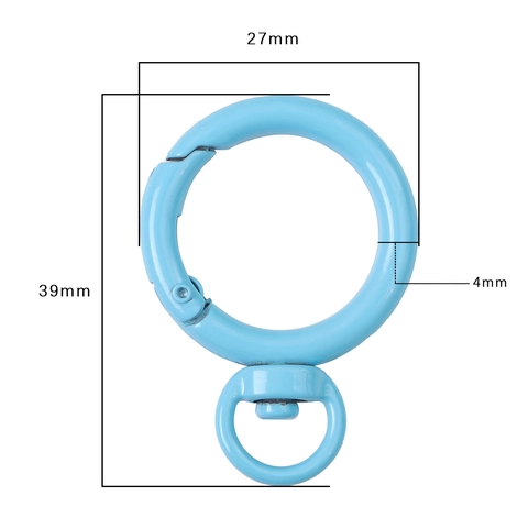 Metall Federring Verschluss Mit 360 Grad Wirbel D Ring Bunte Einbrennlack Runde O Ring Schlüsselanhänger Clips DIY Schmuck Zubehör