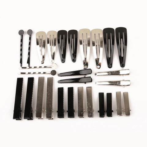 DIY Metal Alligator Hair Clips Iron Square Head Hairpins Bases For Hair Accessories Making Black Silver Hairclips