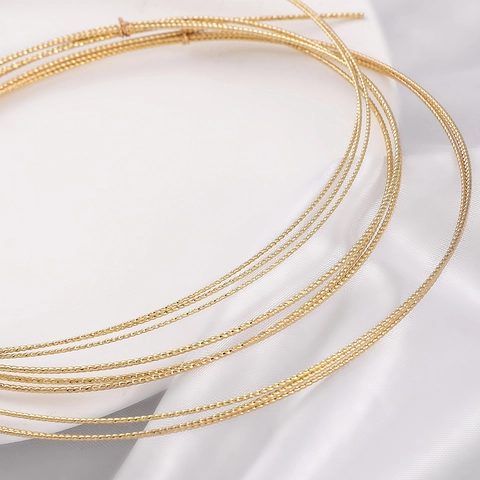 14K Goud Gevuld Koperdraad Voor Sieraden Maken DIY Diamantslijping Getextureerde Harde Metalen Draad Kralen Accessoires
