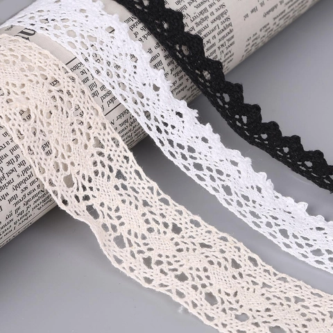Vintage Cotton Lace Trim Ribbon Scalloped Crochet Lace For DIY Sewing Craft Wedding Decoration Apparel Garment Trims Fabric