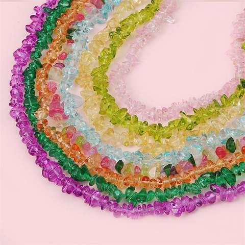 Unregelmäßige Bunte Glasperlen-Chips Für Die Schmuckherstellung DIY Ohrringe Armband Halskette Polierte Glasperlen Für DIY Handwerk