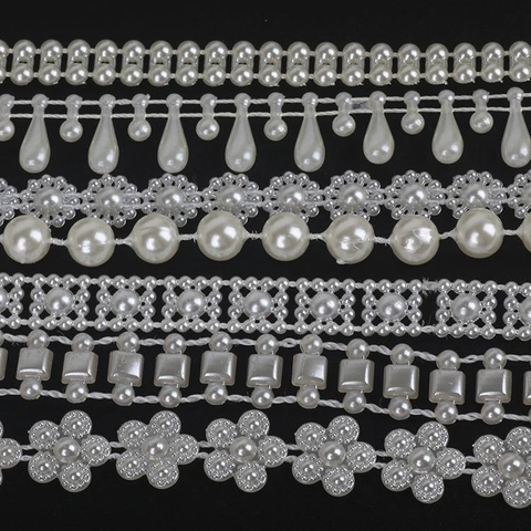 Elegant ABS Artificial Pearl Bead Chain Ribbon DIY Jewelry Accessories Artificial Pearl Garland For Wedding Party Event Home Decoration Supplies