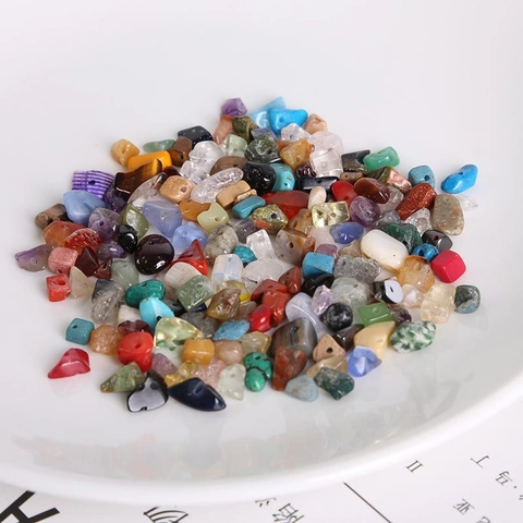Natural Crystal Stone Chip Beads For Jewelry Making DIY Amethyst Rose Quartz Citrine Irregular Polished Crushed Beads String