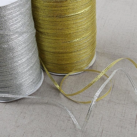 Metallic Glitter Ribbon Braided Sparkle Cord For Gift Wrapping DIY Jewelry Making Craft Accessories Hair Bows Hat Decoration