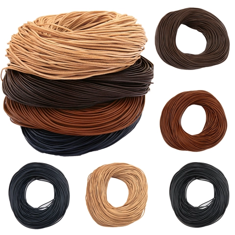 Cordon en Cuir de Vache Rond Matériel de Fabrication de Bijoux DIY Corde pour Collier Bracelet Accessoires de Bijoux