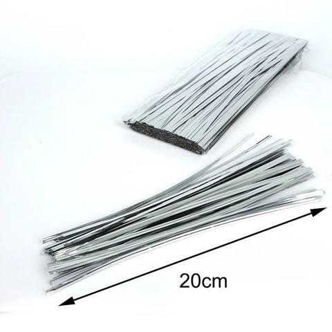 Metallische Bindedrähte Für Geschenktüten Brotversiegelung DIY Schmuckherstellung Bastelbedarf Gold Silber Flexible Binder