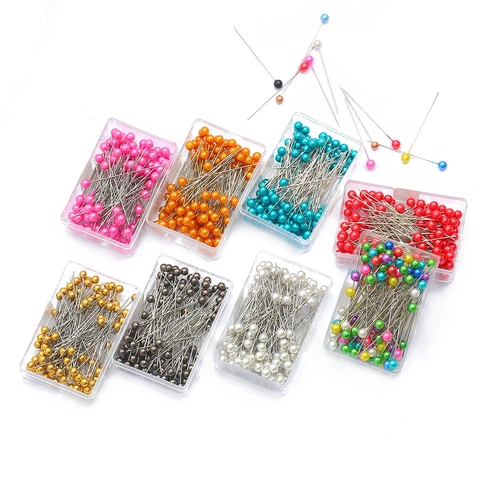 100Pcs Stainless Steel Pearlized Round Head Dressmaker Pins For Sewing DIY Crafts Wedding Decoration Ball Straight Pins