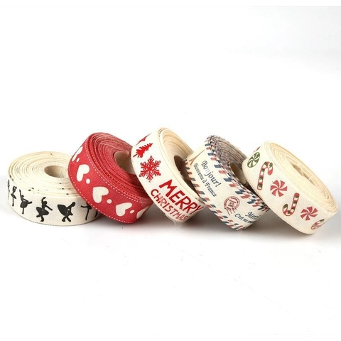Printed Cotton Ribbon For DIY Jewelry Making Handmade Decorative Ribbon Tape For Earrings Gift Wrapping Wedding Decor