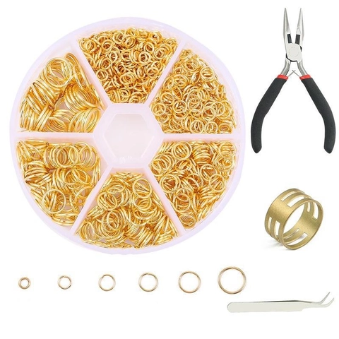 Kit de Fabricación de Joyería DIY Anillos de Salto Abiertos de Metal Con Alicates Pinzas Herramienta de Anillo Para Pendientes Pulseras Collares Accesorios Artesanales