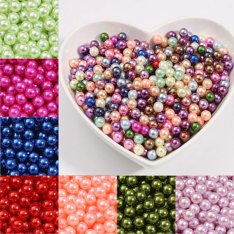 Round ABS Imitation Artificial Pearl Beads For DIY Jewelry Making Scrapbooking Craft Accessories Smooth Luster Beads For Crafts