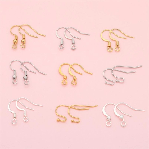 Ganchos para Pendientes Franceses de Cobre Galvanizado Oro 14K 18K Plata para Accesorios de Fabricación de Joyas DIY