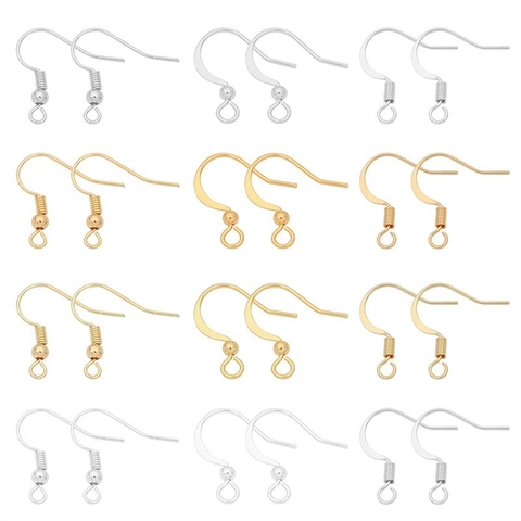 14K 18K Gold Plated Copper Earring Hooks For Jewelry Making DIY Ear Hooks Accessories Gold Silver White Gold Plated French Earwire Components