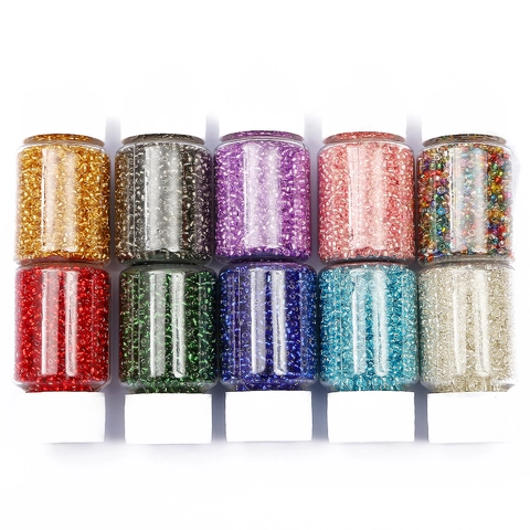 Glass Seed Beads For DIY Jewelry Making 2mm Round Beads In Bottle Small Seed Beads Accessories For Bracelet Necklace Handcraft Beads