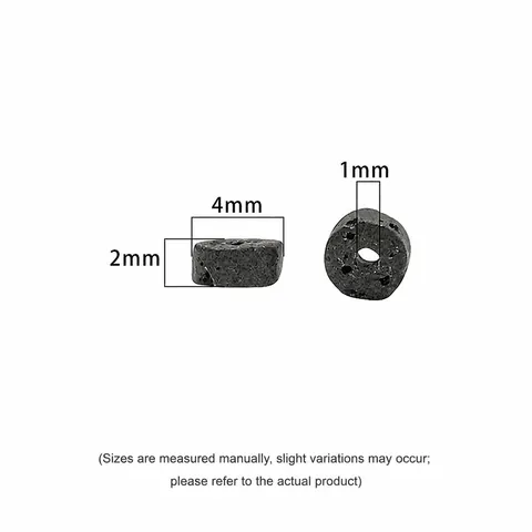 Natural Lava Stone Spacer Beads For DIY Jewelry Making Colorful Flat Round Volcanic Stone Disc Beads Bracelet Necklace Findings