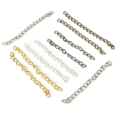 Alloy Metal Jewelry Extension Chains Tail Chain Connector For Handmade Earrings Bracelet Necklace Making Gold Silver Bronze