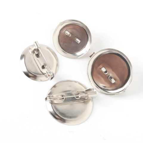 DIY Rond Broche Basis Speld Achterkant Veiligheidsspeld Tray Voor Badges Corsage Sieraden Maken Bevindingen Zilver Wit K Metaal
