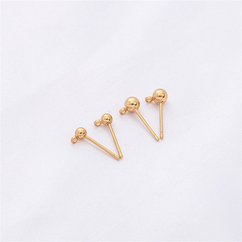 DIY Earring Findings 925 Sterling Silver Post Electroplated Copper Ball Stud Earrings With Loop Jewelry Making Accessories For Handcrafted Earring Base